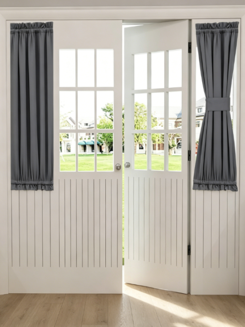 Blackout Door Window Drapes Thermal Insulated Privacy Covering for Front Glass Doors