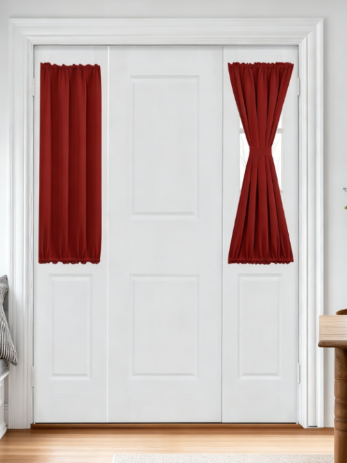 Room Darkening Glass Door Drapes Thermal Privacy Panels for Living Room and Kitchen