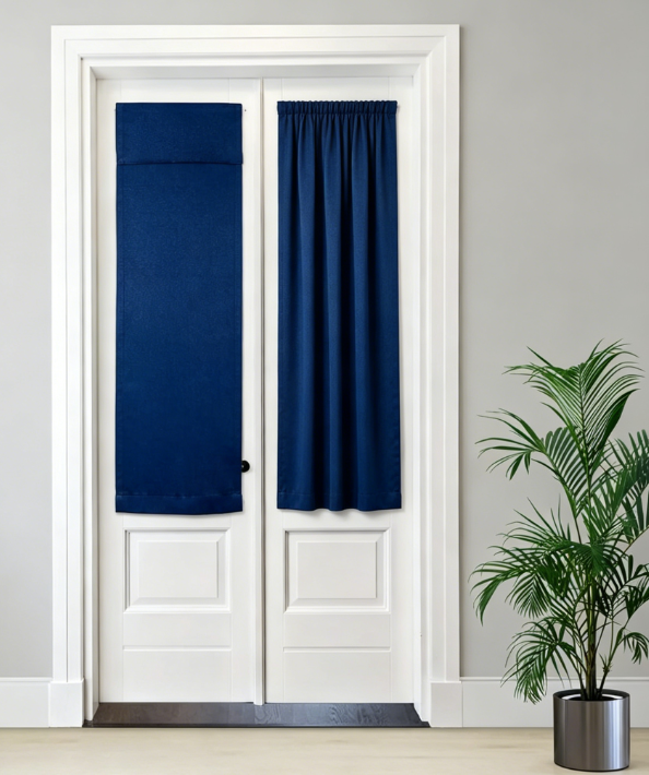Room Darkening Door Privacy Panels Rollable Window Covering for Glass Doors