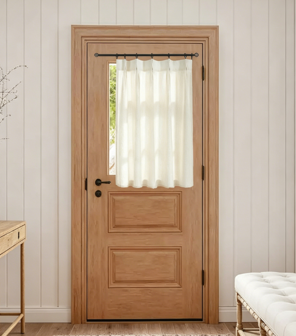 Floral Blackout Front Door Drapes Thermal Insulated Botanical Privacy Door Panels