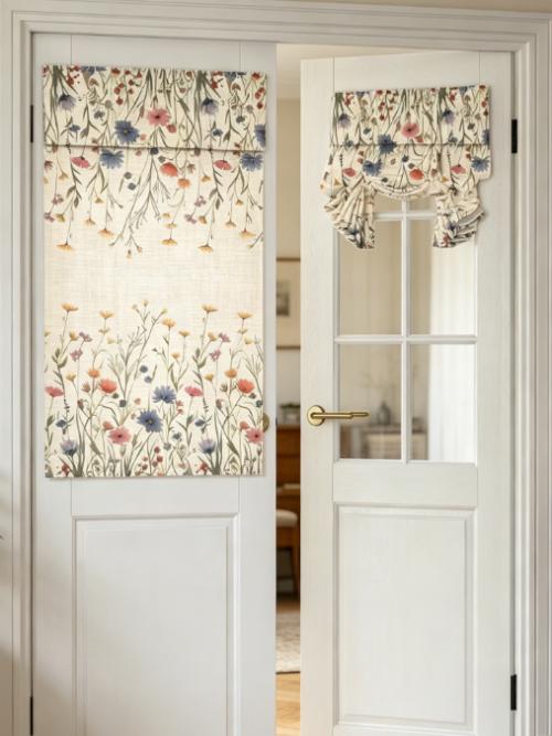 Linen Blackout Front Door Drapes Privacy Door Shades for Bedroom and Living Room