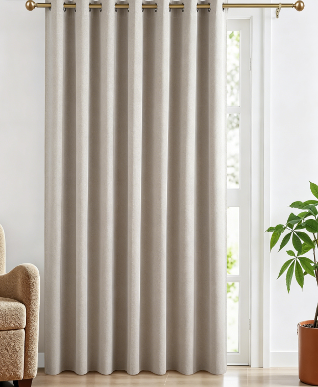 Linen Textured Sheer Doorway Drapes Light Filtering Privacy Coverings for Entryways