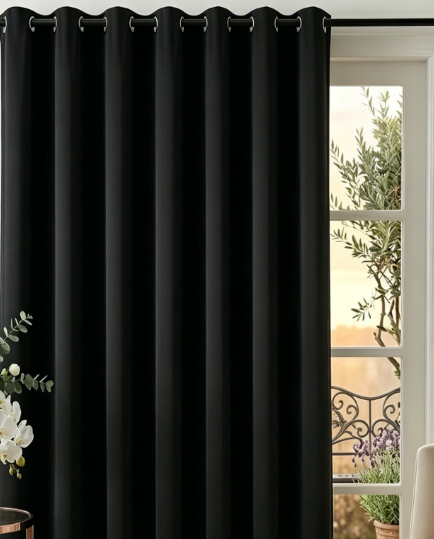 Wide Thermal Blackout Sliding Door Drapes Room Darkening Privacy Curtain Panels - Image 2