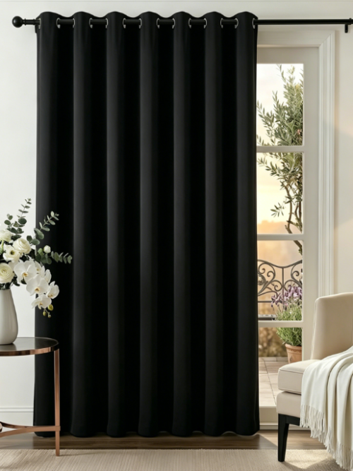 Wide Thermal Blackout Sliding Door Drapes Room Darkening Privacy Curtain Panels