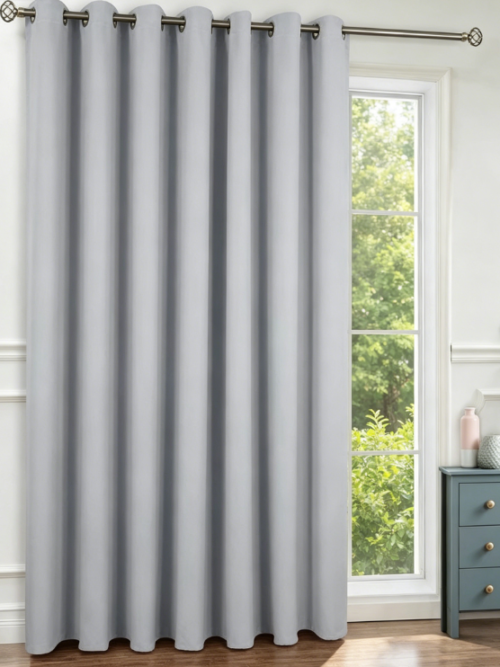 Linen Blackout Sliding Door Drapes Thermal Insulated Privacy Coverings for Patio Entry