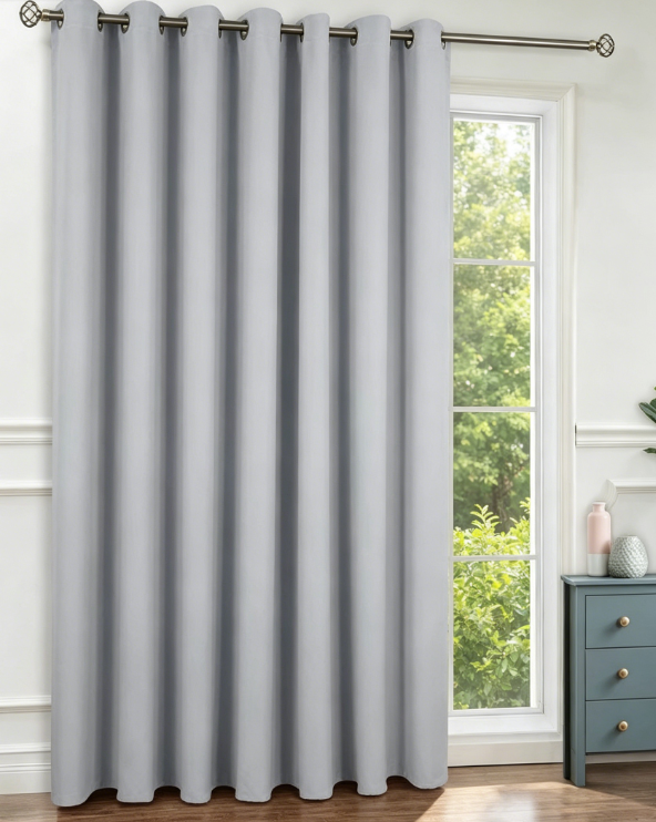 Linen Blackout Sliding Door Drapes Thermal Insulated Privacy Coverings for Patio Entry