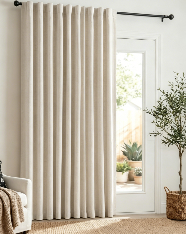 Heavyweight Indoor Outdoor Door Drapes Water Repellent Light Filtering Patio Panels - Image 2