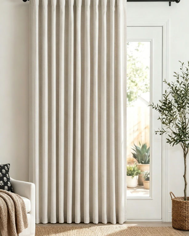 Heavyweight Indoor Outdoor Door Drapes Water Repellent Light Filtering Patio Panels