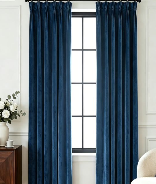 Pinch Pleat Blackout Sliding Door Drapes Decorative Privacy Panels with Hooks - Image 2