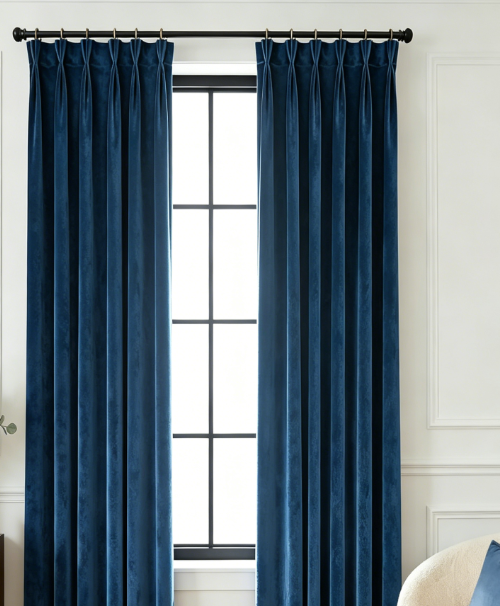 Pinch Pleat Blackout Sliding Door Drapes Decorative Privacy Panels with Hooks