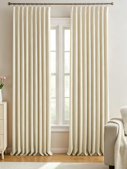 Textured Linen Blackout Door Drapes Energy Saving Thermal Insulated Privacy Coverings