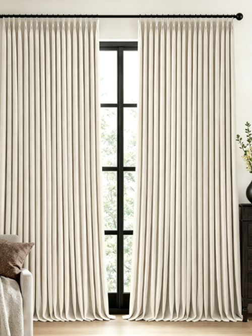 Pinch Pleat Blackout Patio Door Drapes Thermal Insulated Decorative Privacy Coverings