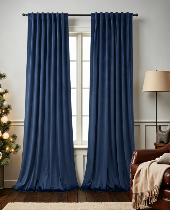 Pinch Pleated Linen Semi Sheer Patio Door Drapes Decorative Privacy Curtain Panels