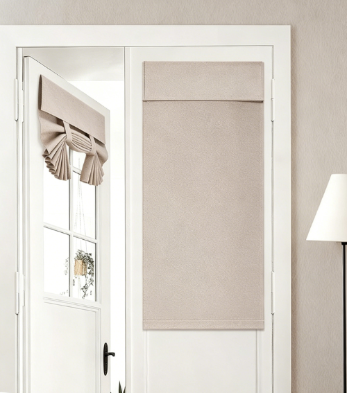 Linen Blackout Front Door Drapes Thermal Insulated Privacy Panels for Bedroom Entryway