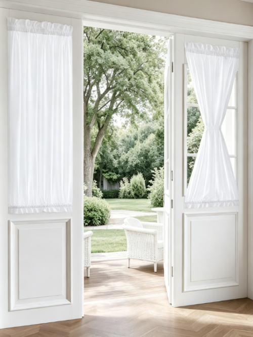 Non See Through Sidelight Door Drapes Light Filtering Privacy Curtains for Front Doors