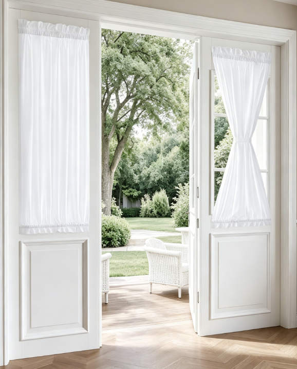 Non See Through Sidelight Door Drapes Light Filtering Privacy Curtains for Front Doors