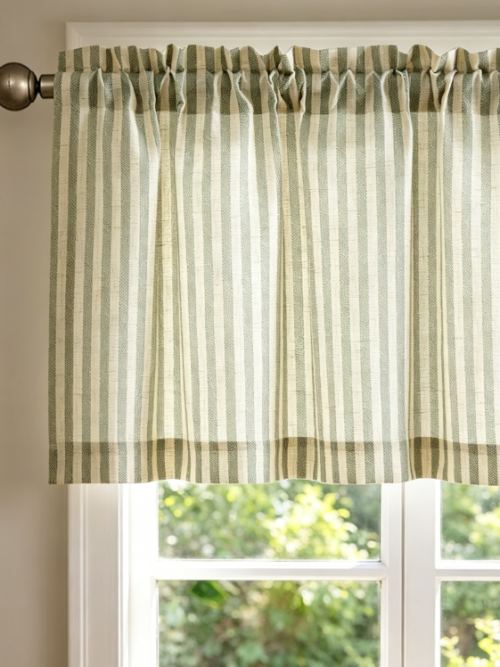 Linen Textured Door Valance Light Filtering Decorative Panel for Kitchen and Entry Door